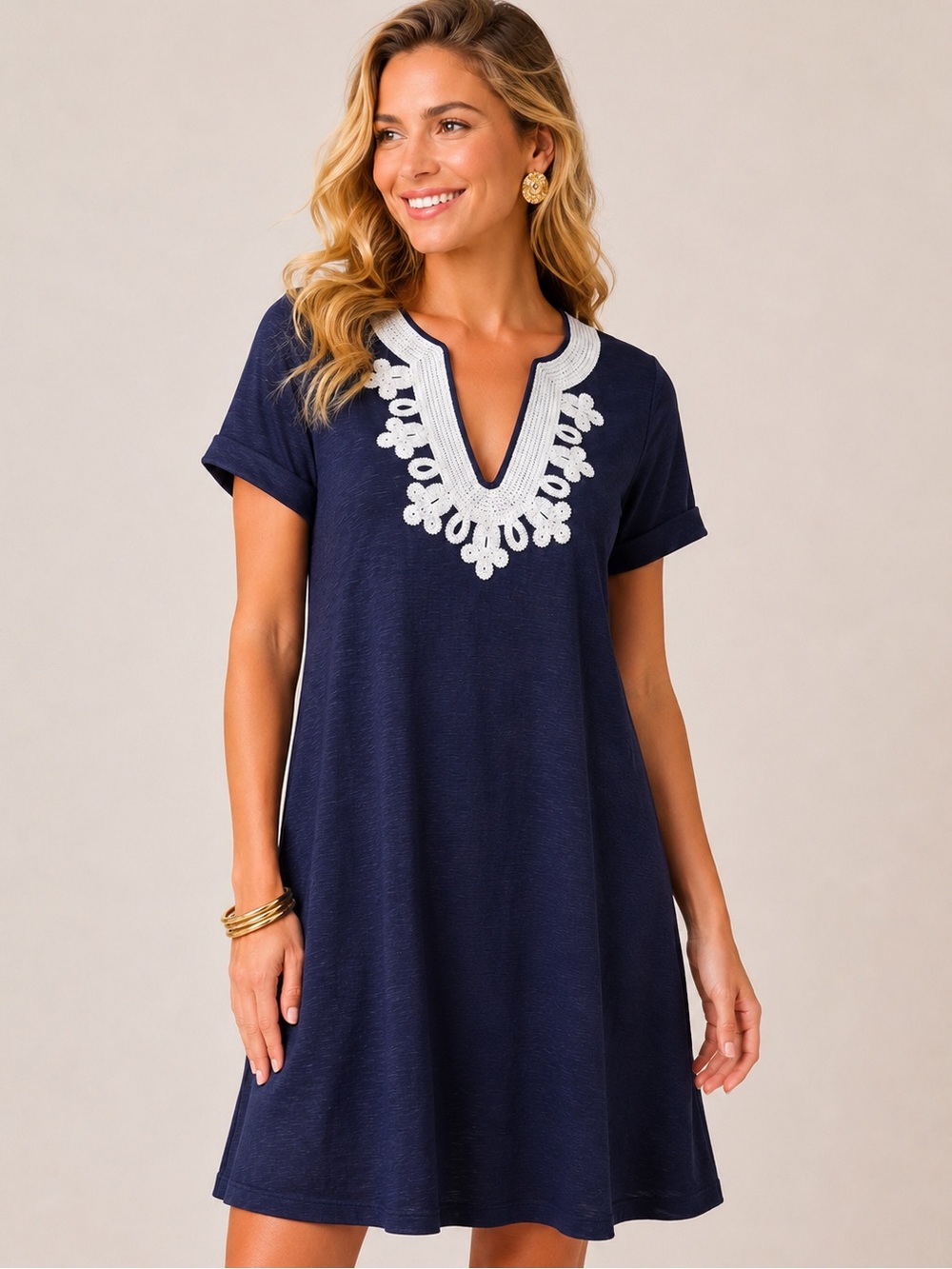 Lilly Pulitzer Maizy Dress Navy Embroidered Shift Dress NWT Small